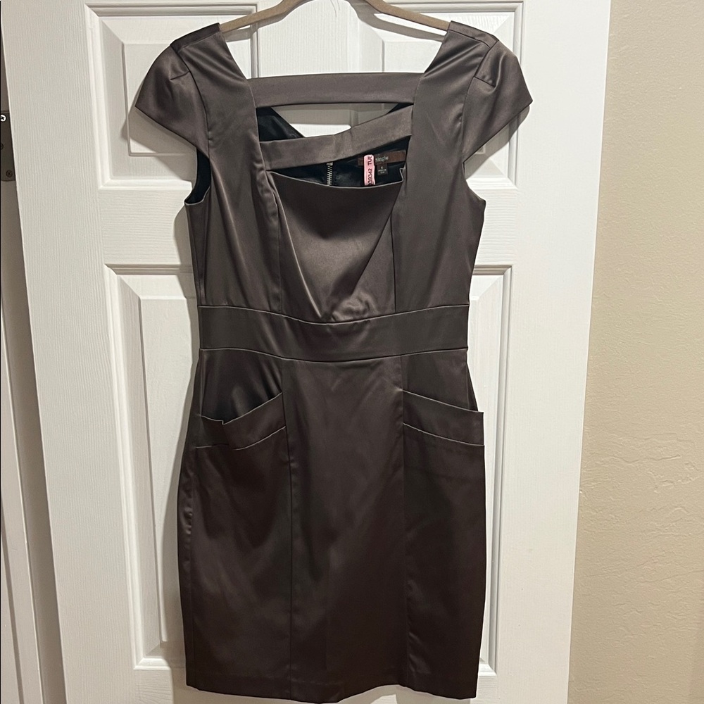 Single Charcoal Cap Sleeve Mini Dress